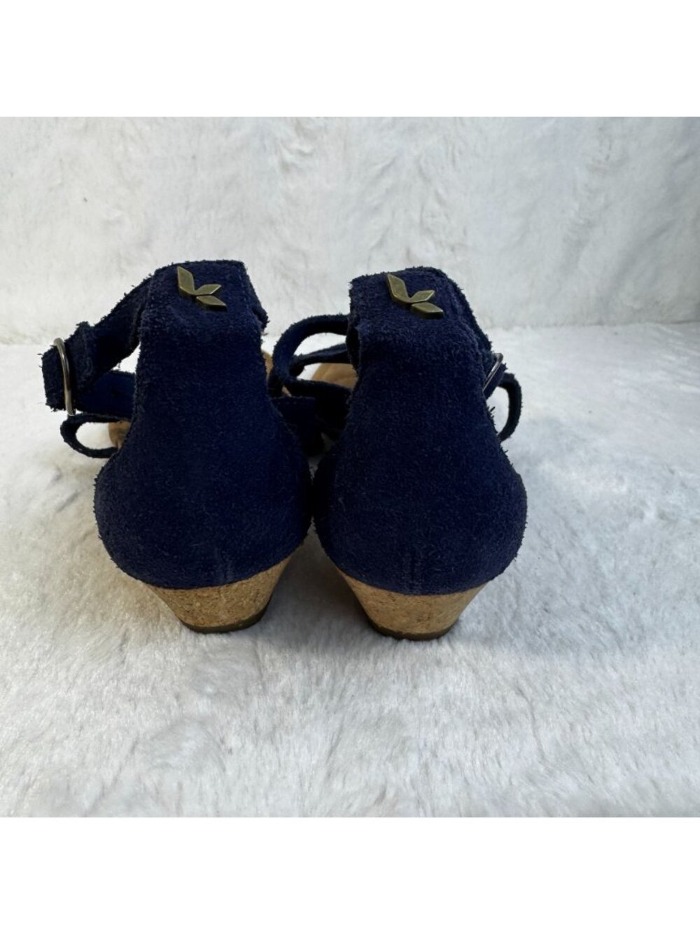 Koolaburra By UGG Womens Briona Wedge Sandal Insignia Blue Size US 9 Cork Suede - Picture 4 of 11